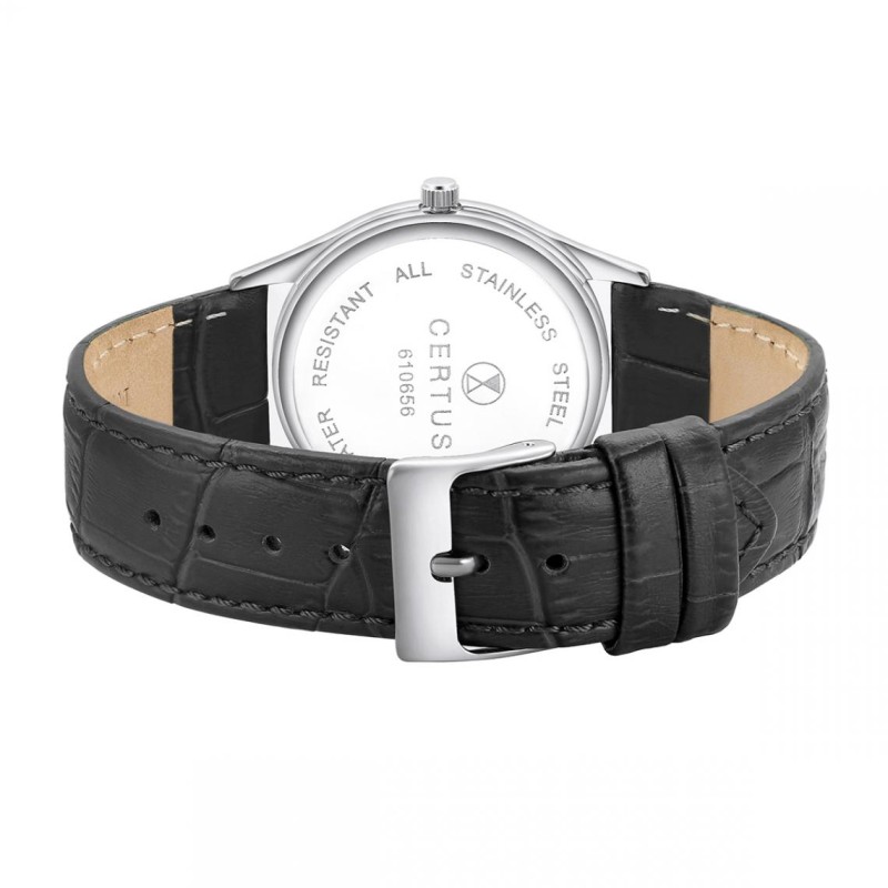 MONTRE CERTUS HOMME BRACELET CUIR NOIR