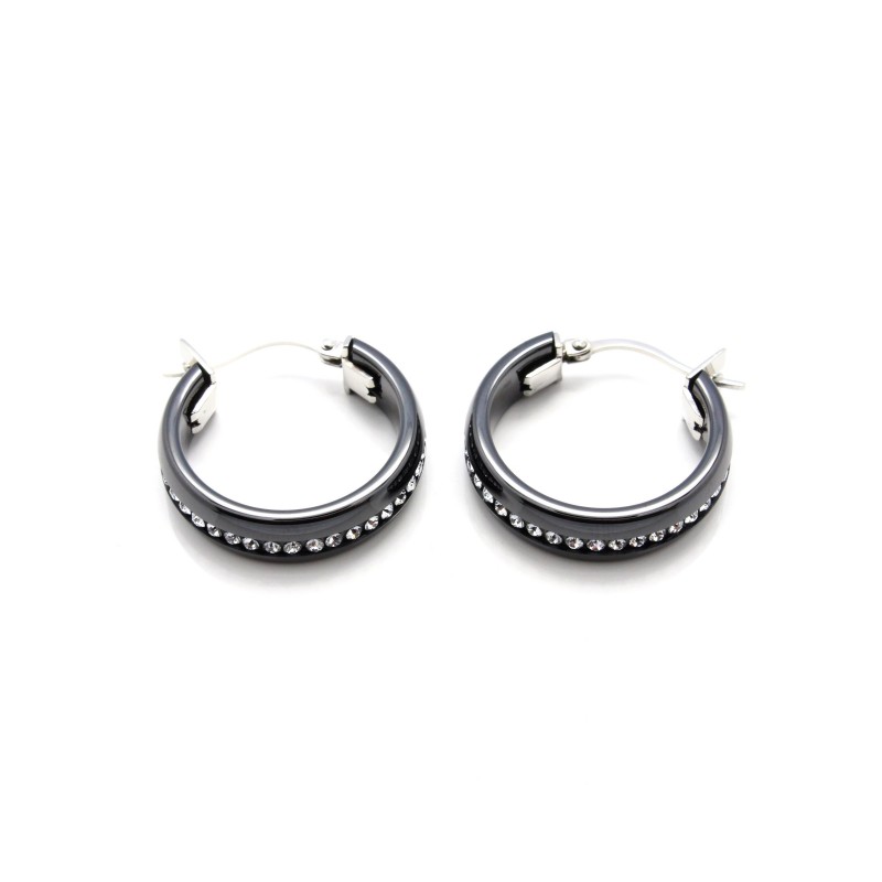 Boucles d'Oreilles en Acier et Céramique