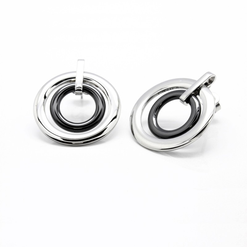 Boucles d'Oreilles en Acier et Céramique