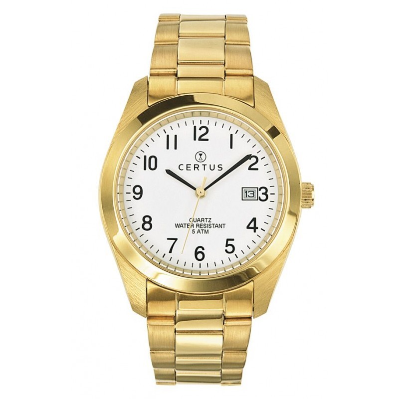 MONTRE CERTUS HOMME BRACELET ACIER DORE