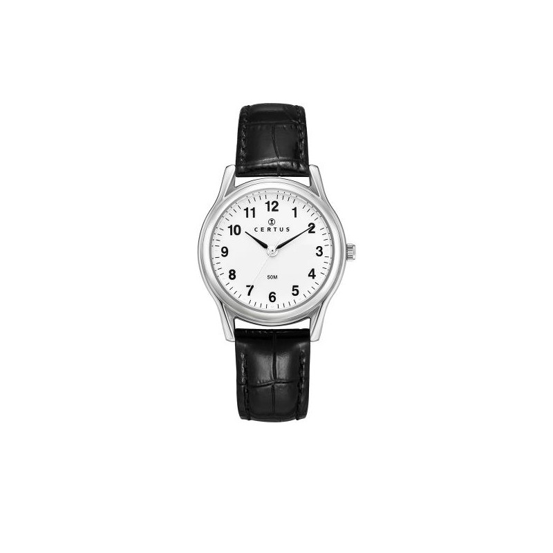 MONTRE CERTUS FEMME  BRACELET CUIR NOIR