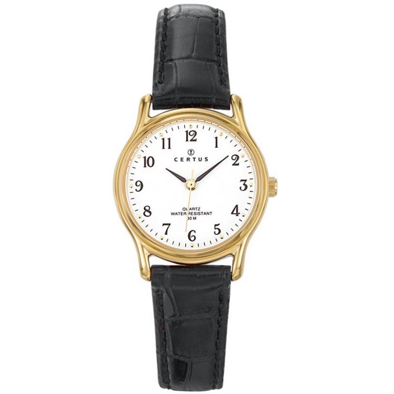 MONTRE CERTUS FEMME  BRACELET CUIR NOIR