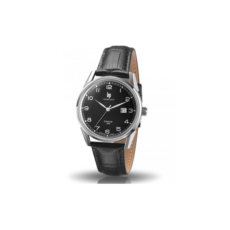Montre Lip Himalaya bracelet cuir noir