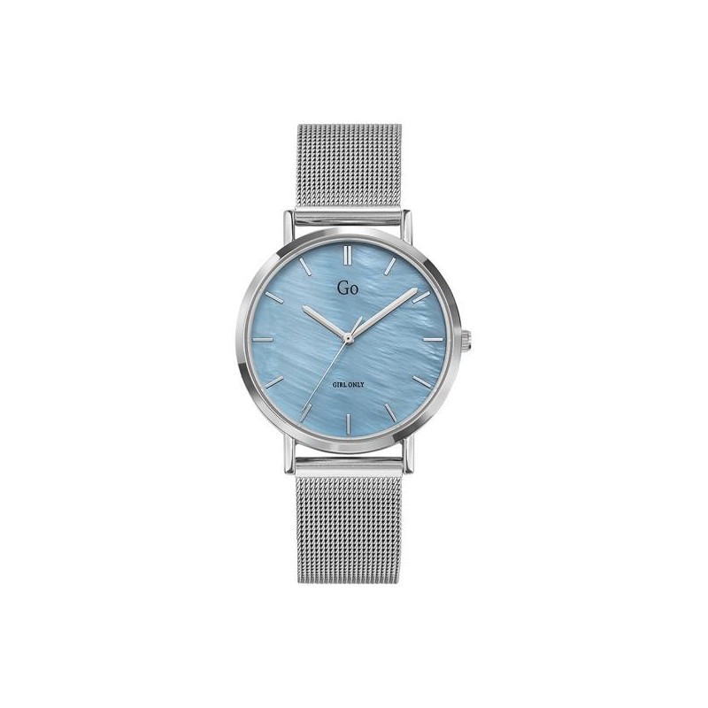 MONTRE GO GIRL ONLY BRACELET MAILLES MILANAISES CADRAN BLEU NACRE