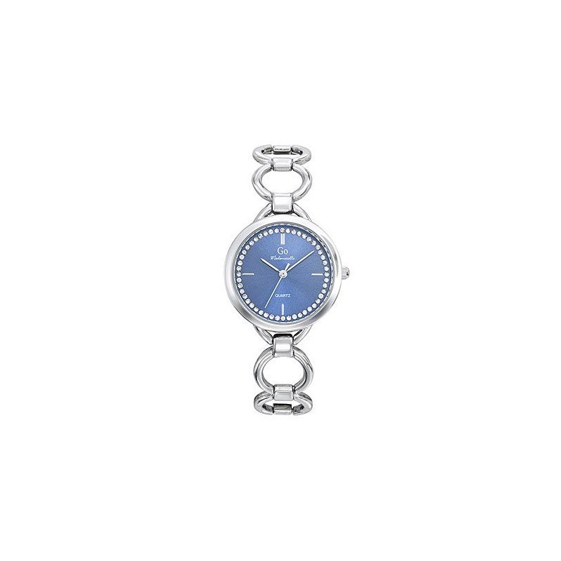 MONTRE GO GIRL ONLY BRACELET ACIER FANTAISIE CADRAN BLEU CIEL ET STRASS