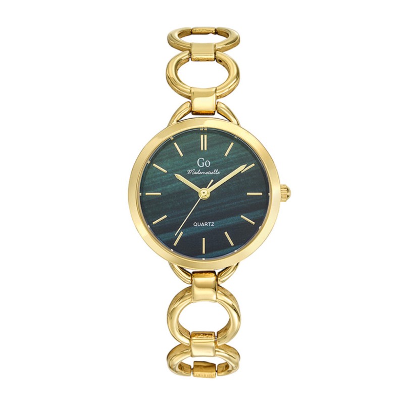 MONTRE GO GIRL ONLY BRACELET ACIER DORE  FANTAISIE CADRAN VERT