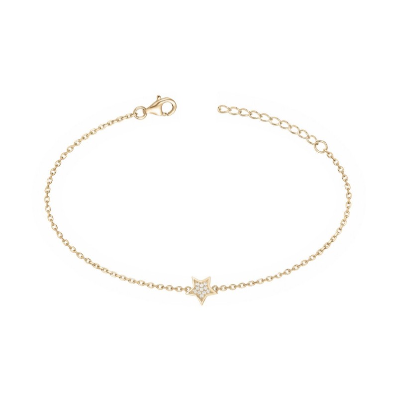 Bracelet Femme Carador en Plaqué Or et Oxydes de zirconium Motif étoile Maille forçat