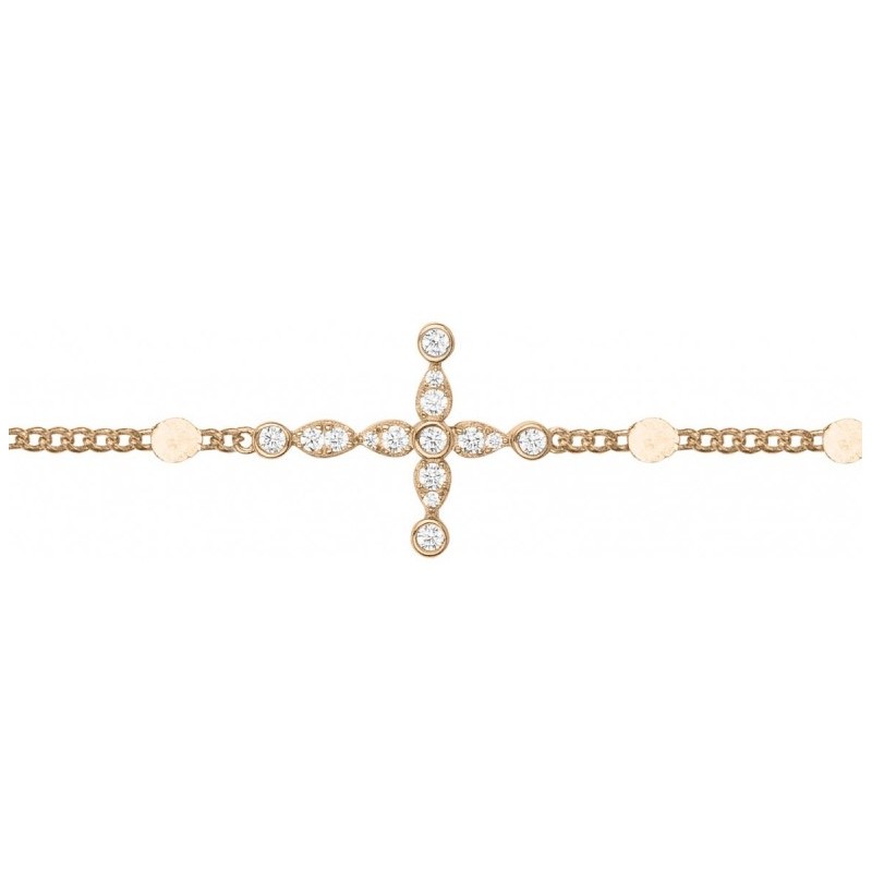 Bracelet Femme Carador Plaqué Or Oxydes de zirconium Motif croix