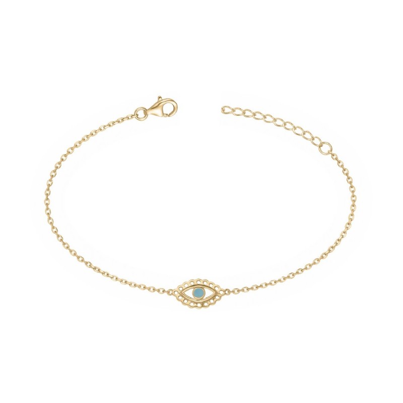 Bracelet Femme Carador en Plaqué Or Motif Oeil grec Maille forçat