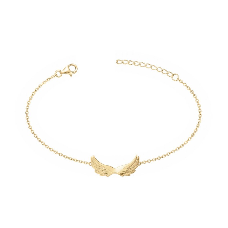 Bracelet Femme Carador en Plaqué Or Motif ailes d'ange Maille forçat