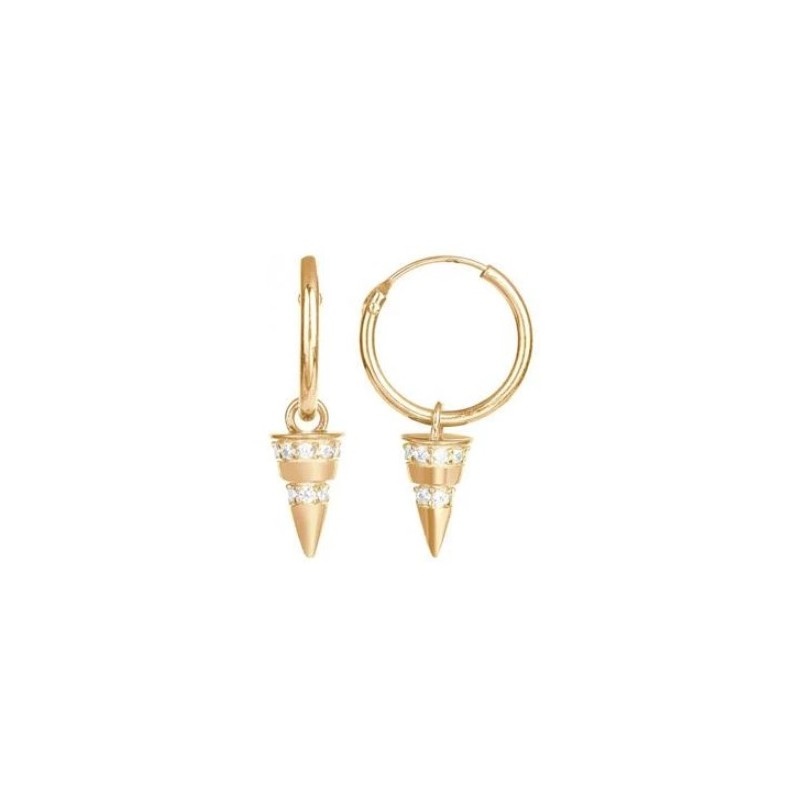 Boucles d'oreilles Créoles Carador Femme en Plaqué Or et Oxydes de zirconium
