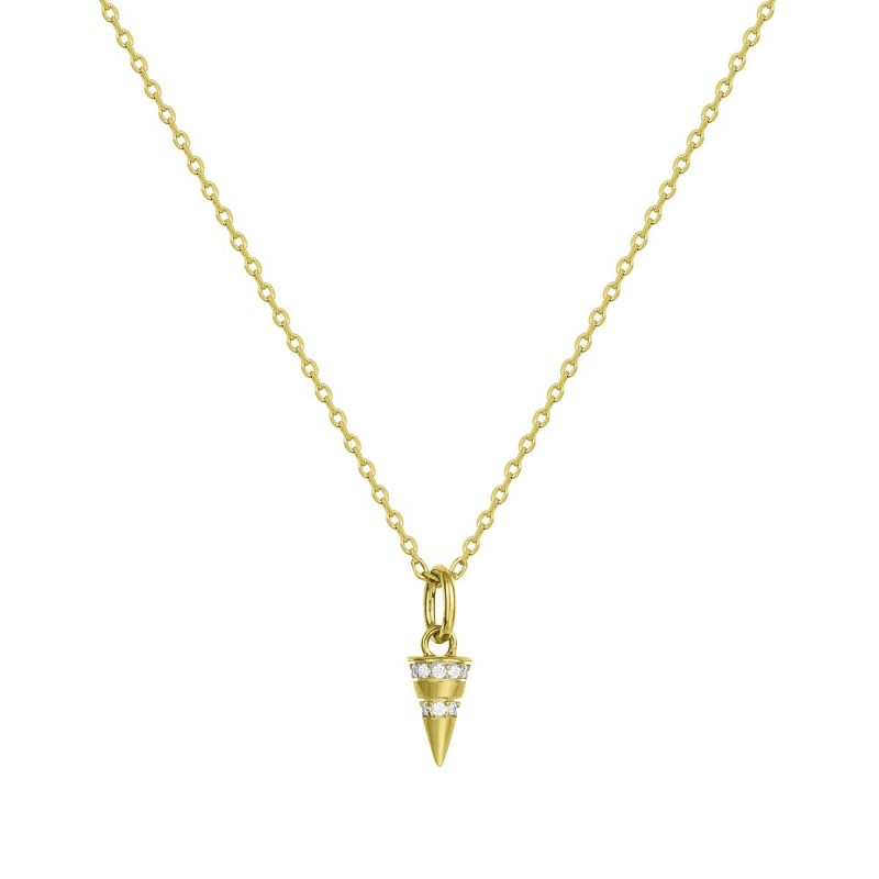 Collier Carador Femme en Plaqué Or et Oxydes de zirconium Maille forçat