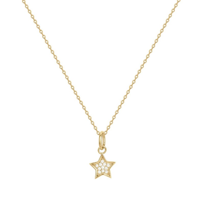 Collier Carador Femme en Plaqué Or et Oxydes de zirconium Motif étoile Maille forçat