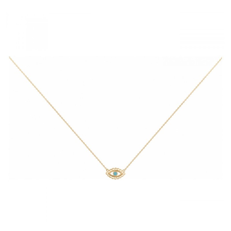 Collier Carador Femme en Plaqué Or Motif oeil grec