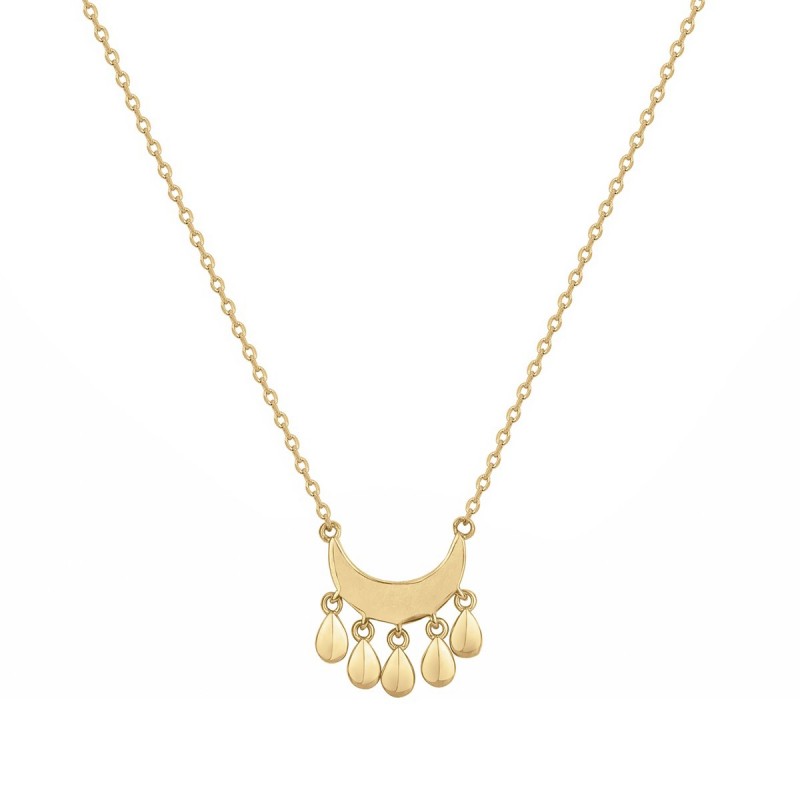 Collier Carador  en Plaqué Or  Motif lune et pampilles