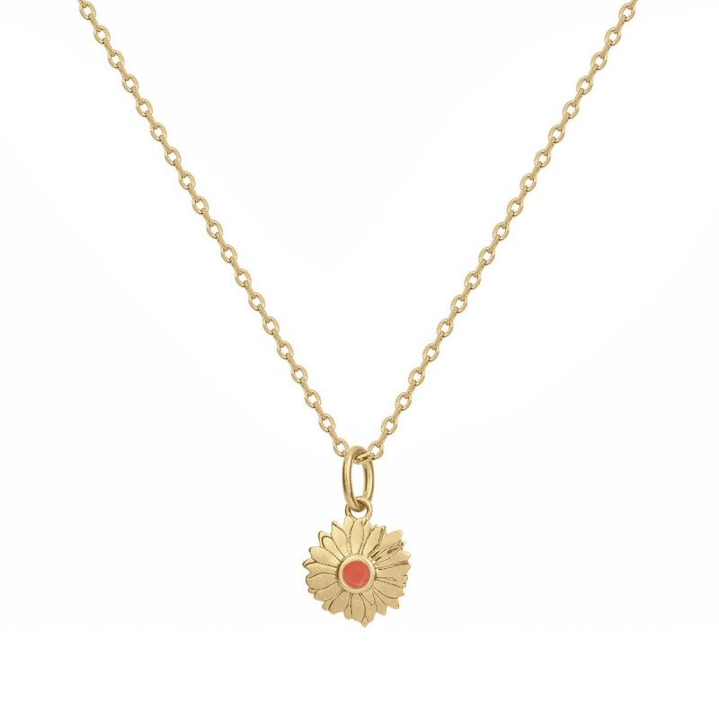 Collier Carador Femme en Plaqué Or Motif fleur Maille forçat