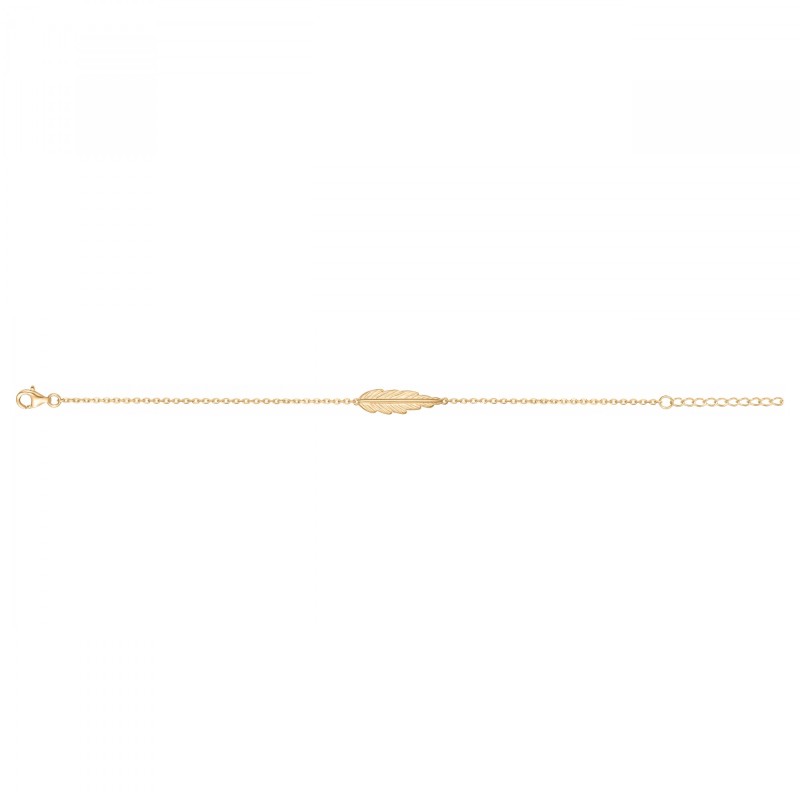 Bracelet Femme Carador en Plaqué Or Motif feuille Maille forçat