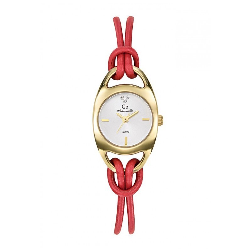 MONTRE GO GIRL ONLY BRACELET  CUIR CORDON ROUGE