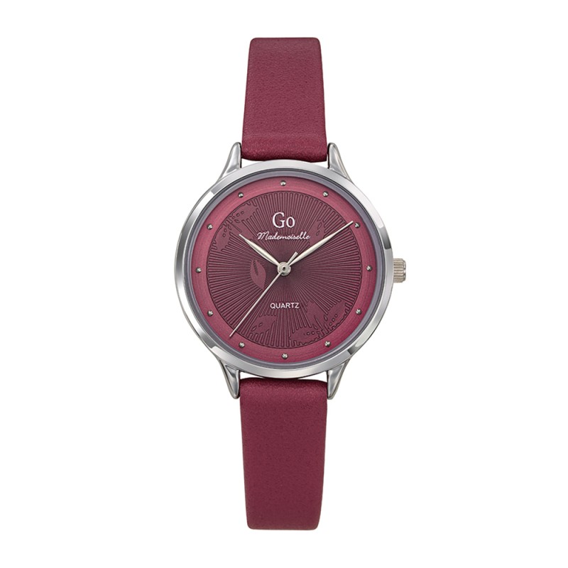 MONTRE GO GIRL ONLY BRACELET SIMILI CUIR BORDEAUX