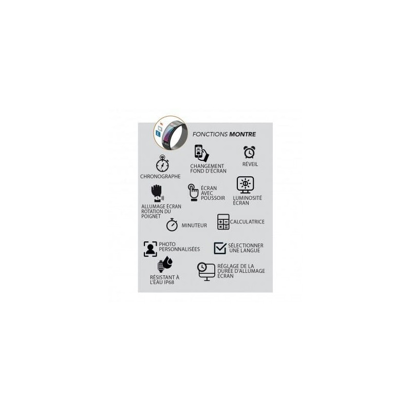 Montre Connectée Smarty 2.0 bracelet silicone bleu marine