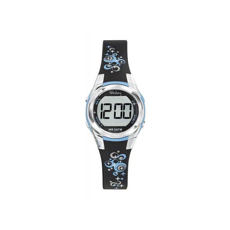 Montre TEKDAY enfant silicone noir affichage digitale