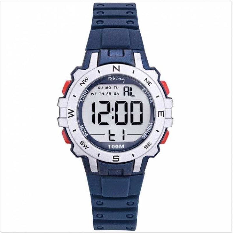Montre TEKDAY enfant silicone bleu affichage digitale