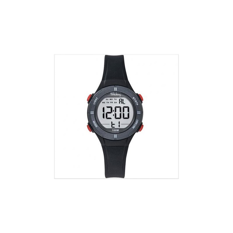 Montre TEKDAY enfant silicone noir affichage digitale