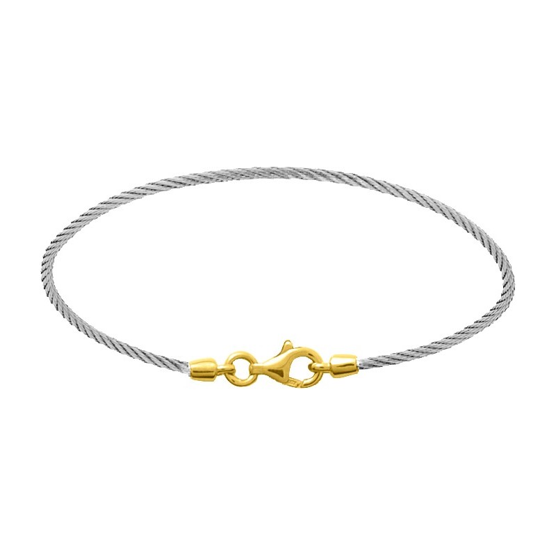 bracelet bébé Carador en or jaune 750/000 et acier