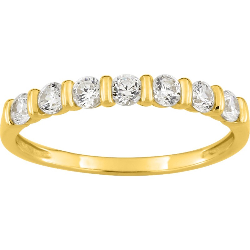Bague  Carador en or jaune 375/000 et oxydes de zirconium