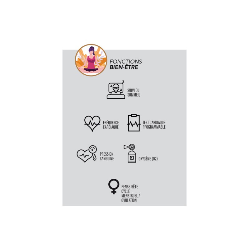 Montre connectée Mixte Smarty Energy Bracelet noir boitier rectangle