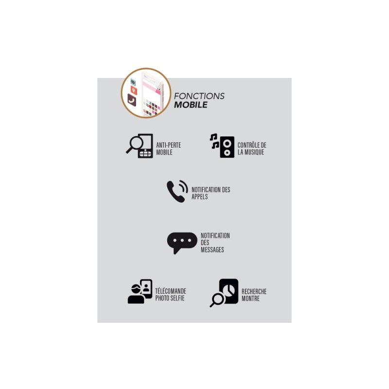 Montre connectée Mixte Smarty Energy Bracelet blanc boitier rectangle