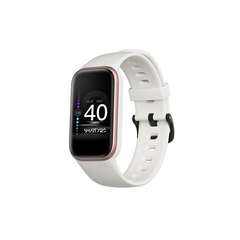 Montre connectée Mixte Smarty Energy Bracelet blanc boitier rectangle
