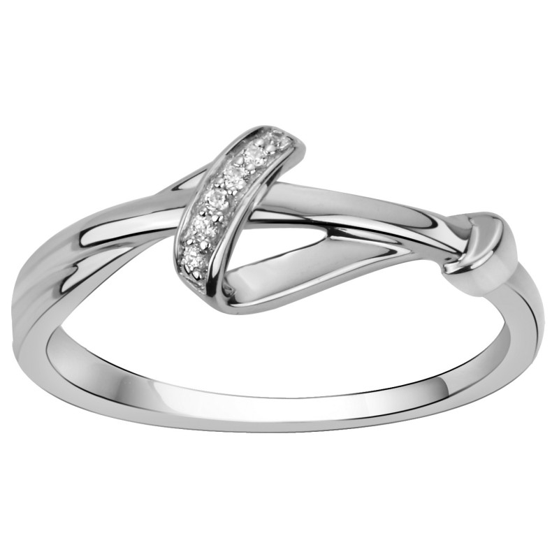 Bague Femme Carador forme vague en Argent et Oxydes de zirconium