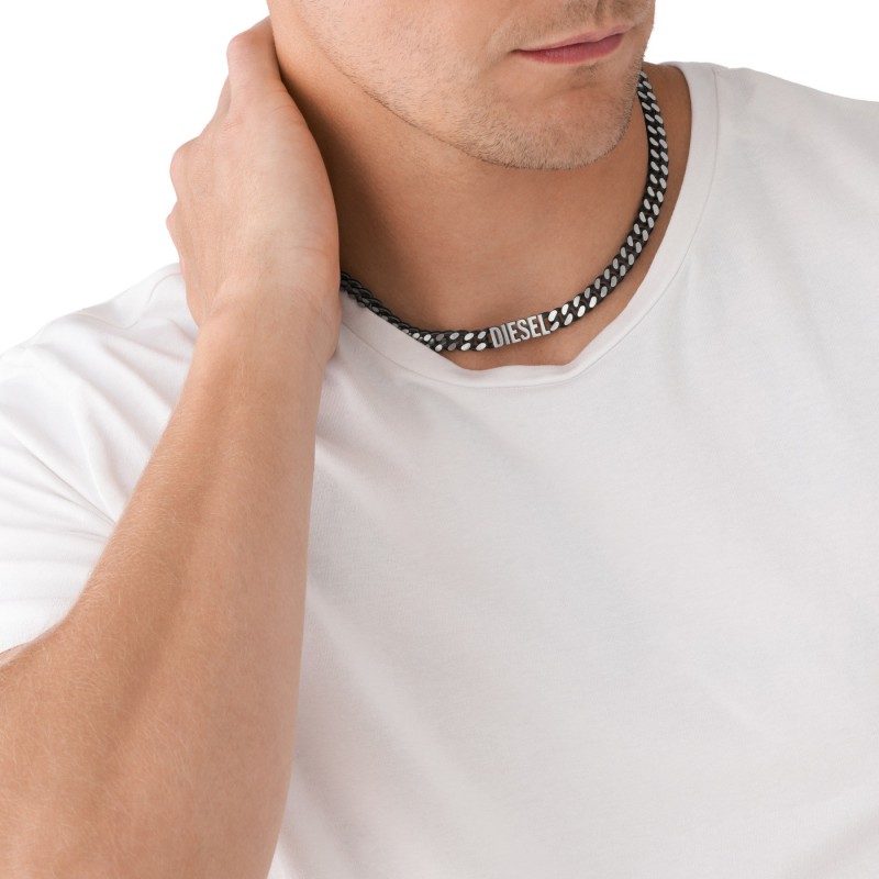 Collier Homme Diesel ras de cou en acier