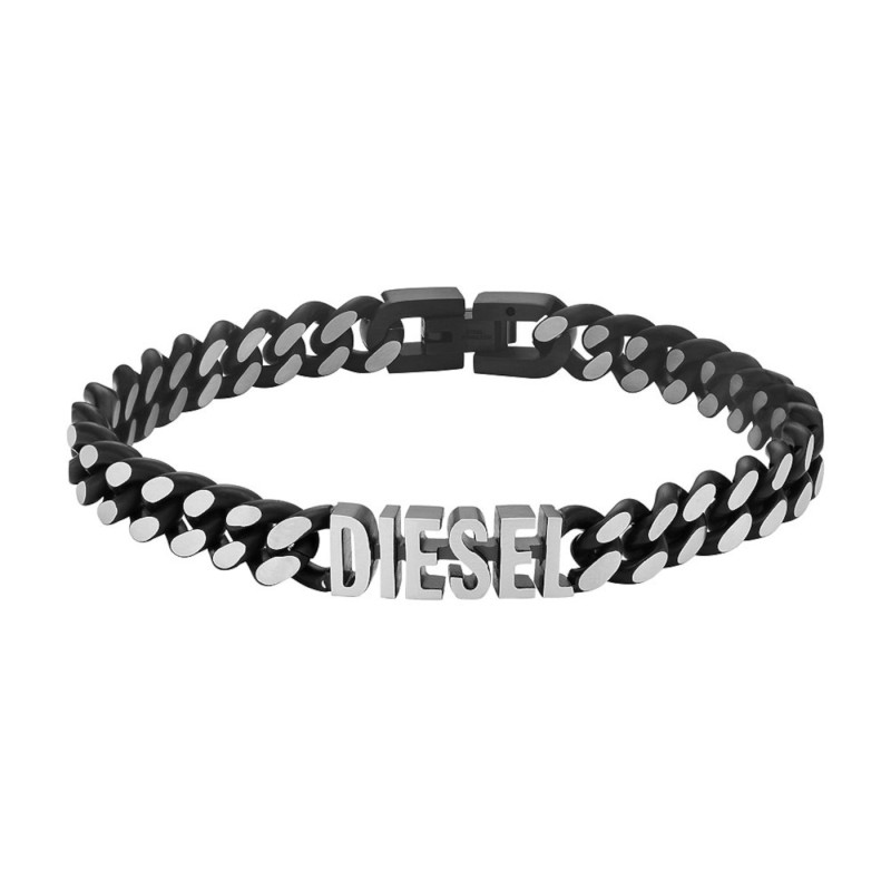 Bracelet Homme Diesel mailles gourmettes en acier noirci
