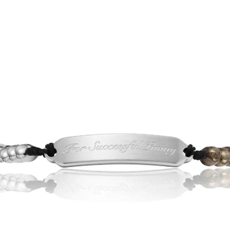 Bracelet Homme Diesel perles bicolores et plaque
