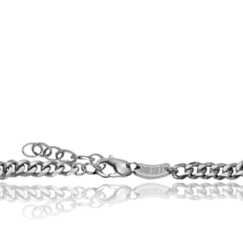 Collier Homme Diesel  50 cm en acier bicolore maille gourmette
