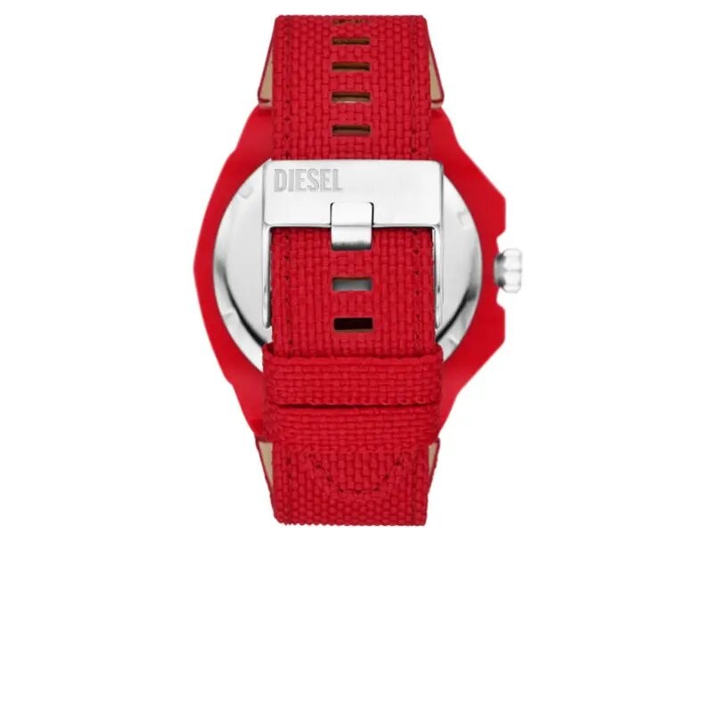 MONTRE HOMME DIESEL  SOLAIRE EN TISSU ROUGE