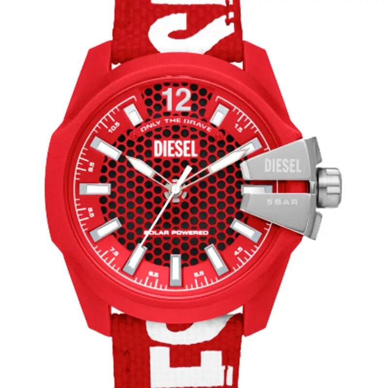 MONTRE HOMME DIESEL BABY CHIEF EN TISSU ROUGE