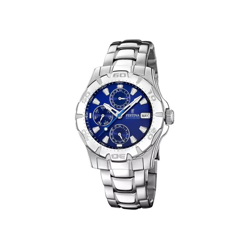 Montre Festina Homme Bracelet en Acier Cadran bleu Chronographe