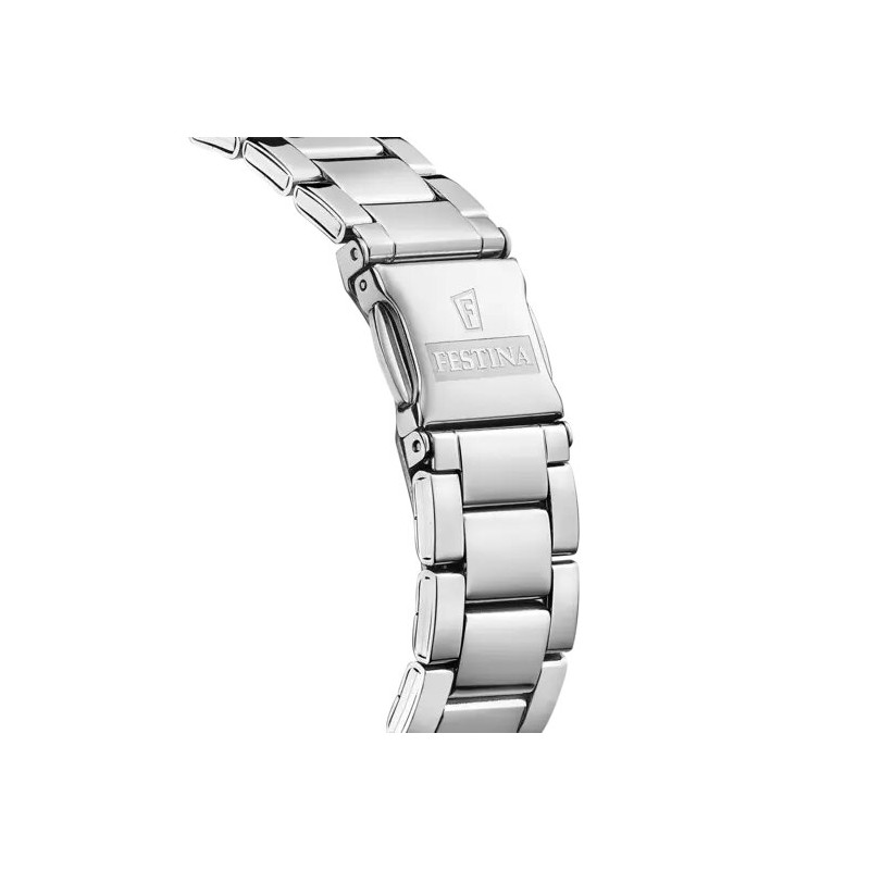 Montre Festina Femme Bracelet en Acier Argenté Cadran Rouge