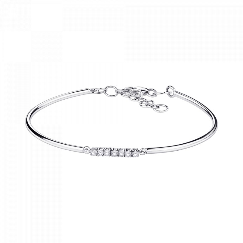 BRACELET FEMME MAUBOUSSIN TROIS GRAINS D'AMOUR EN OR BLANC 750/000 ET DIAMANTS