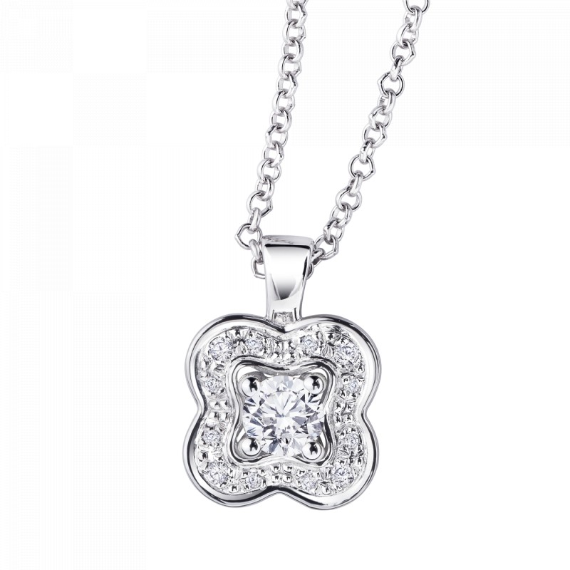 COLLIER FEMME MAUBOUSSIN "CHANCE OF LOVE N 2" EN OR BLANC 750/000 ET DIAMANTS