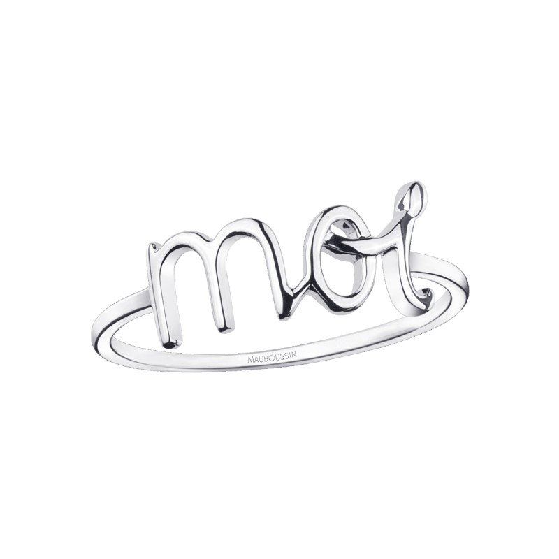 BAGUE FEMME MAUBOUSSIN "MOI" EN OR BLANC 750/000