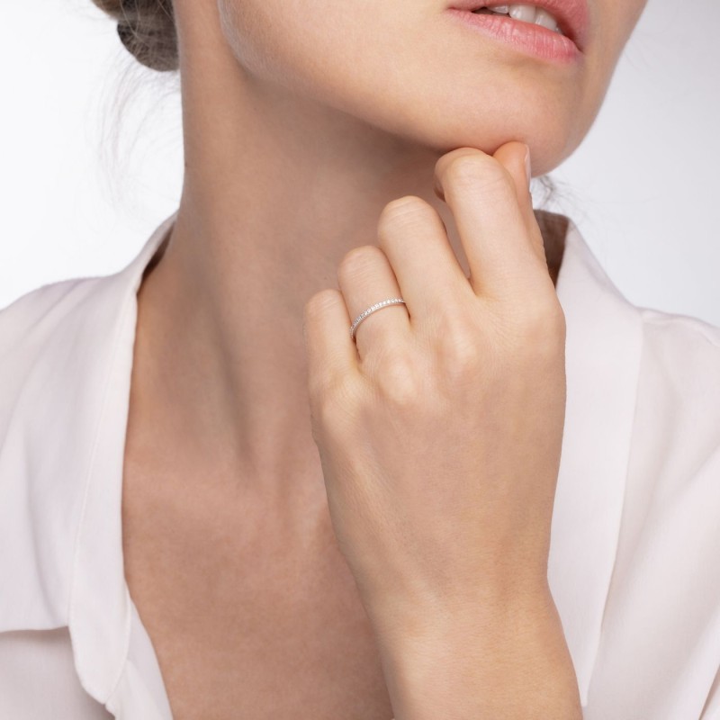 BAGUE FEMME MAUBOUSSIN "PARCE QUE JE L'AIME" EN OR BLANC 750/000 ET DIAMANTS