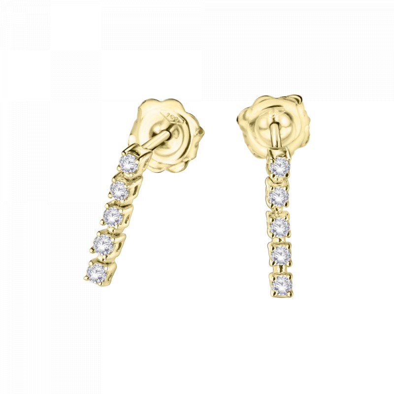 BOUCLES D'OREILLES  FEMME MAUBOUSSIN "TROIS GRAIN D'AMOUR" EN OR JAUNE750/000 ET DIAMANTS