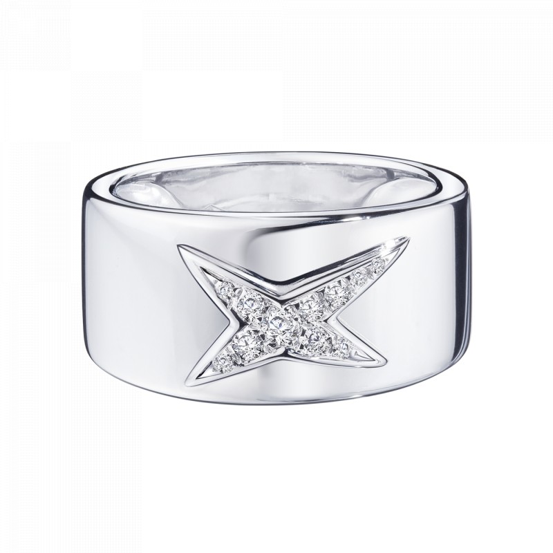 BAGUE FEMME MAUBOUSSIN "ETOILE DIVINE" EN OR BLANC 750/000 ET DIAMANTS