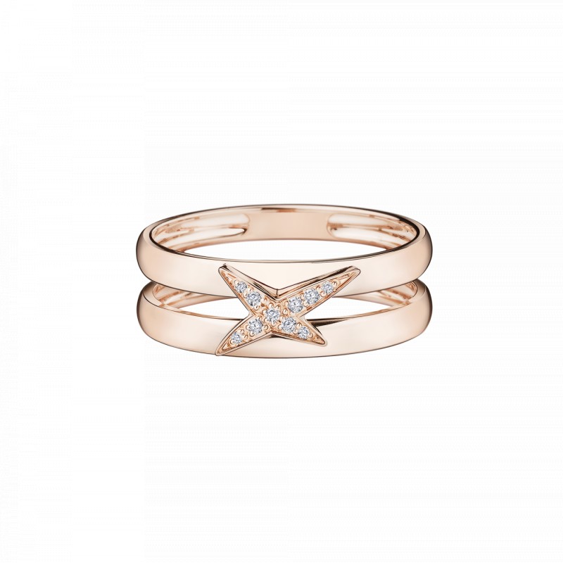 BAGUE FEMME MAUBOUSSIN "ETOILEMENT DIVINE" EN OR ROSE 750/000 ET DIAMANTS
