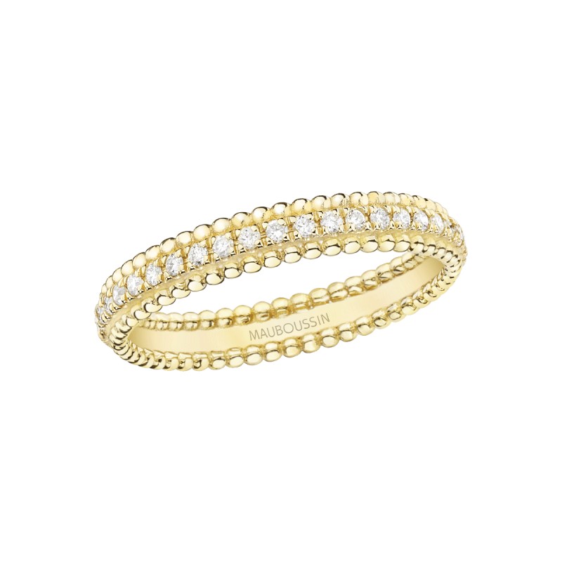 BAGUE FEMME MAUBOUSSIN "COSTA BRAVA" EN OR JAUNE 750/000 ET DIAMANTS