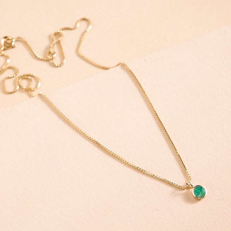 COLLIER FLOWERS FOR ZOE COURMAYEUR VERT EN ARGENT DORE